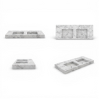 Handcrafted Double Arabescato Marble Sink– AMSK26001