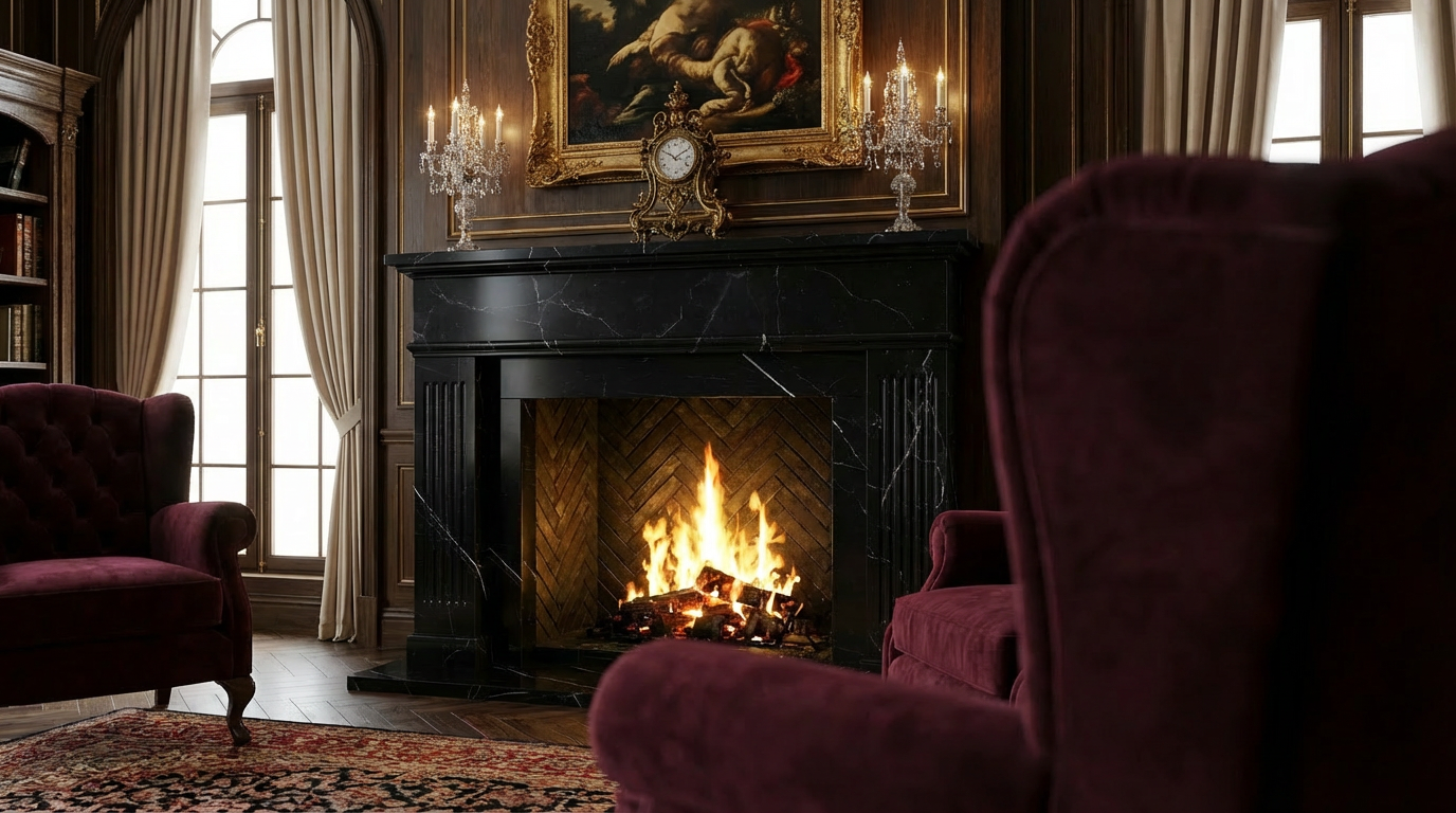 Handcrafted Marble Fireplace Mantel – AMFP250001