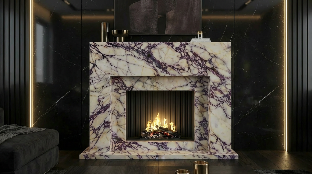 Handcrafted Marble Fireplace Mantel – AMFP250003