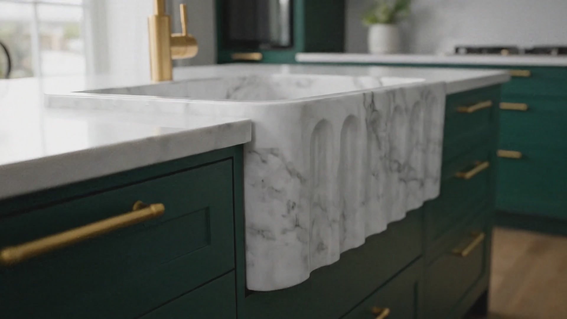 Handcrafted Single Marble Kitchen Sink AMKC250002-1
