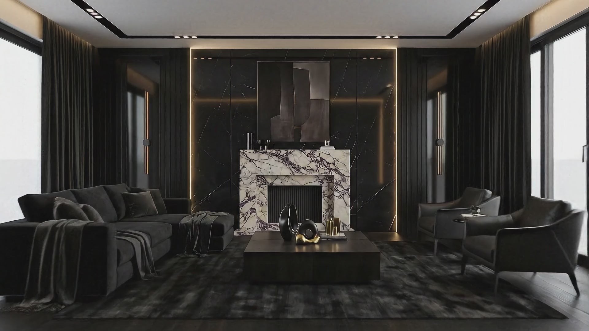 Handcrafted Marble Fireplace Mantel – AMFP250003