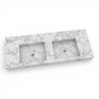 Handcrafted Double Arabescato Marble Sink– AMSK26001